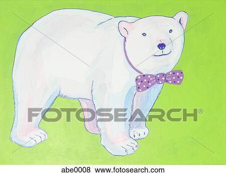 A Polar bear wearing a bow tie View Large Illustration Stock Illustration - A Polar bear wearing a bow tie. Fotosearch