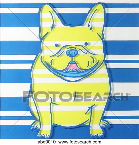 A print of a French Bulldog View Large Illustration Clipart - A print of a French Bulldog. Fotosearch