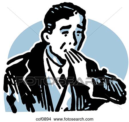 A print of a man coughing View Large Illustration Stock Illustration - A print of a man coughing. Fotosearch