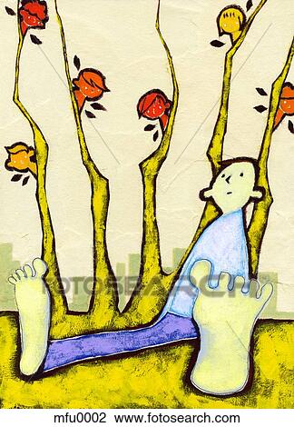 A print of a man resting View Large Illustration Drawing - A print of a man resting. Fotosearch