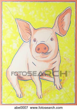 A print of a pig View Large Illustration Stock Illustration - A print of a pig. Fotosearch