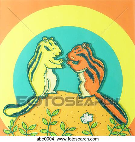 A print of two squirrels View Large Illustration Stock Illustration - A print of two squirrels. Fotosearch