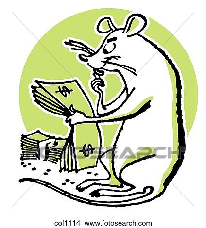 A rat counts the cash View Large Illustration Stock Illustration - A rat counts the cash. Fotosearch