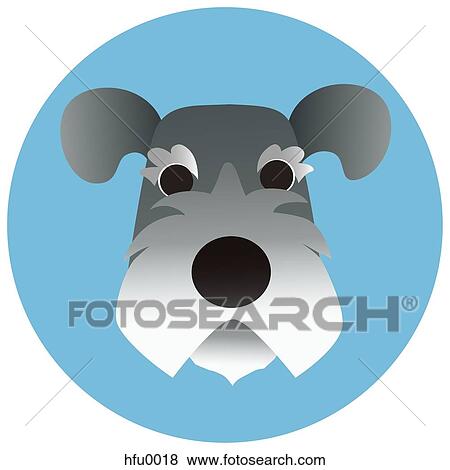 A Schnauzer on a blue circular background View Large Illustration Stock Illustration - A Schnauzer on a blue circular background. Fotosearch