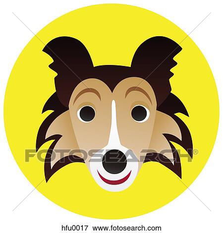 A Shetland Sheepdog on a yellow circular background View Large Illustration Stock Illustration - A Shetland Sheepdog on a yellow circular background. Fotosearch