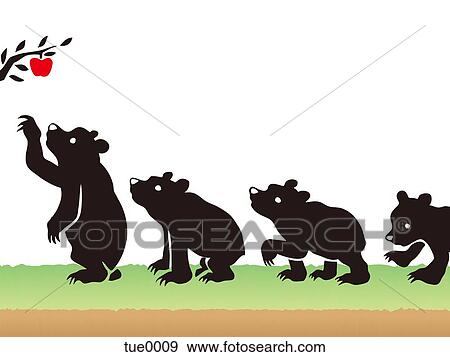 A stop motion style image of a bear reaching for an apple View Large Illustration Stock Illustration - A stop motion style image of a bear reaching for an apple. Fotosearch