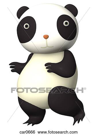 Stock Illustration - A surprised looking panda drawn in a 3D style. Fotosearch