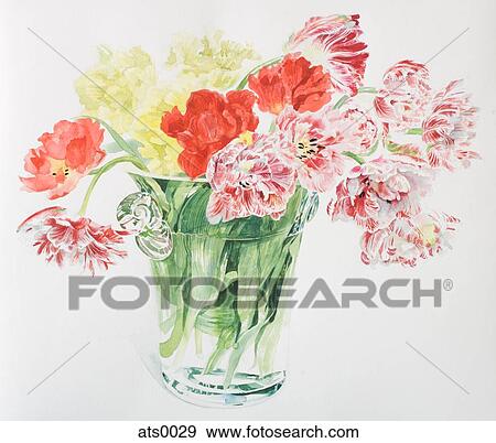 A tall vase filled with flowers View Large Illustration Stock Illustration - A tall vase filled with flowers. Fotosearch