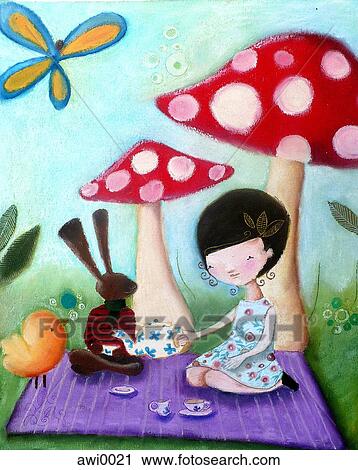 Clip Art - A tea party enjoyed by all. Fotosearch