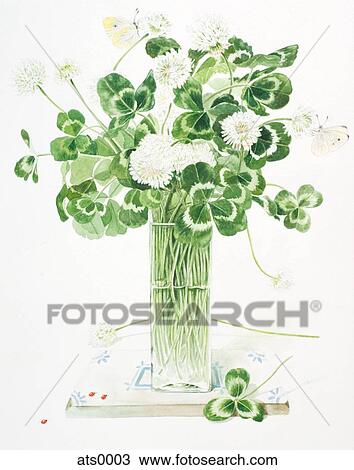 A vase filled with tall stemmed white flowers View Large Illustration Drawing - A vase filled with tall stemmed white flowers. Fotosearch