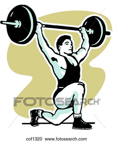 A very muscular man weight lifting View Large Illustration Clipart - A very muscular man weight lifting. Fotosearch