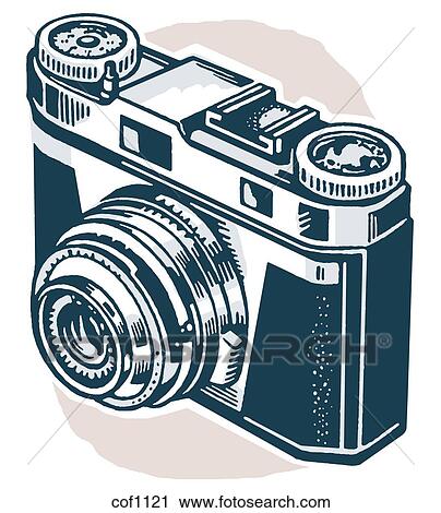 Clip Art - A vintage camera. Fotosearch
