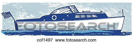Stock Illustration - A vintage illustration of a boat. Fotosearch
