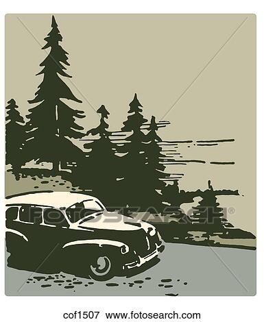 A vintage illustration of a classic car View Large Illustration Stock Illustration - A vintage illustration of a classic car. Fotosearch