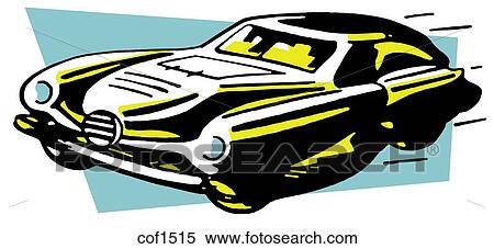Stock Illustration - A vintage illustration of a classic car. Fotosearch