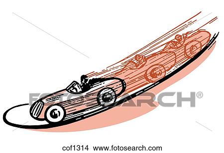 A vintage illustration of a race car View Large Illustration Stock Illustration - A vintage illustration of a race car. Fotosearch