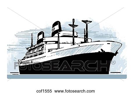 Stock Illustration - A vintage illustration of a ship. Fotosearch