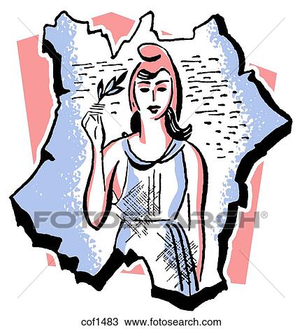 Drawing - A vintage portrait. Fotosearch