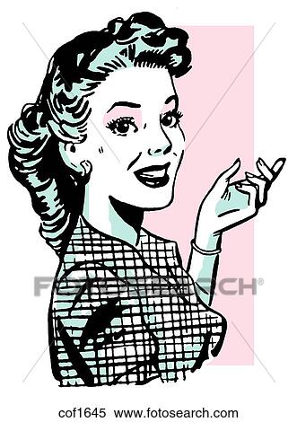 Stock Illustration - A vintage portrait illustration. Fotosearch