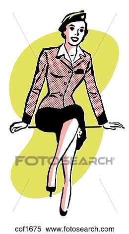 Stock Illustration - A vintage portrait illustration. Fotosearch