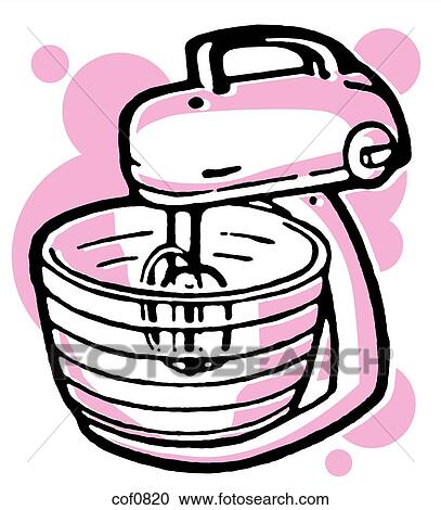 Clipart - A vintage print of a counter top blender. Fotosearch