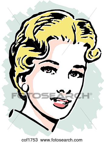 Drawing - A vintage style portrait of a woman. Fotosearch