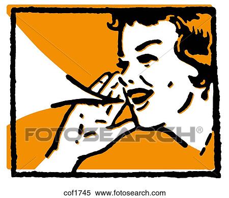 Stock Illustration - A vintage style portrait of a woman. Fotosearch