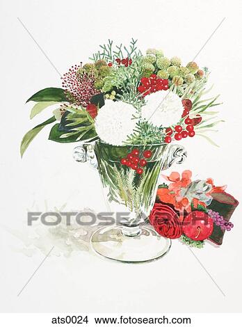 A watercolor painting of flowers in a vase View Large Illustration Stock Illustration - A watercolor painting of flowers in a vase. Fotosearch