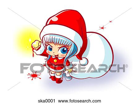 Clip Art - A young Christmas character. Fotosearch