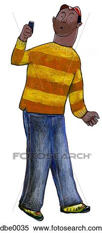 A young entrepreneur text messaging View Large Illustration Stock Illustration - A young entrepreneur text messaging. Fotosearch