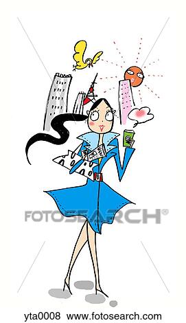 Stock Illustration - A young professional in an urban environment. Fotosearch