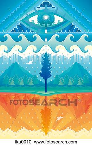 Clipart - Abstract landscape. Fotosearch