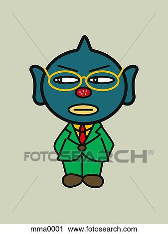 Alien character against grey background View Large Illustration Clip Art - Alien character against grey background. Fotosearch
