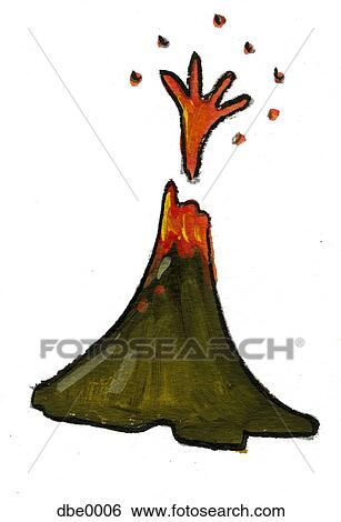 An erupting volcano View Large Illustration Stock Illustration - An erupting volcano. Fotosearch