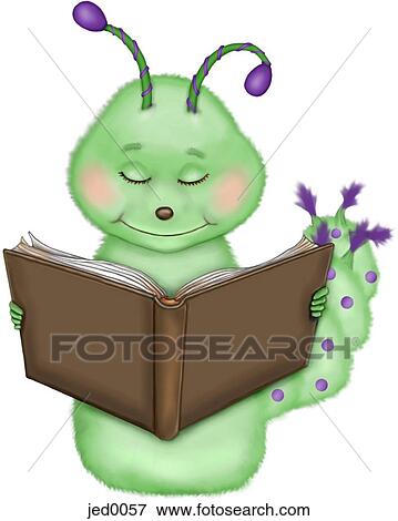 An illustration of a caterpillar reading a book View Large Illustration Stock Illustration - An illustration of a caterpillar reading a book. Fotosearch
