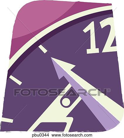Stock Illustration - An illustration of a figure pushing the arm of a clock up towards twelve. Fotosearch