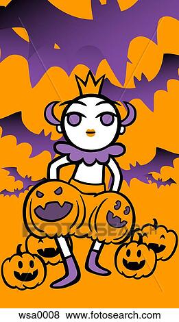 Stock Illustration - An illustration of a Halloween character. Fotosearch