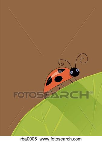 An illustration of a ladybug on a leaf View Large Illustration Stock Illustration - An illustration of a ladybug on a leaf. Fotosearch