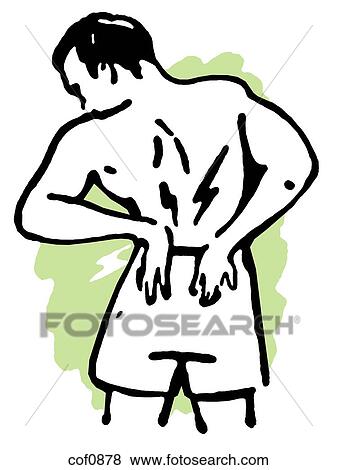 Stock Illustration - An illustration of a man stretching his back. Fotosearch