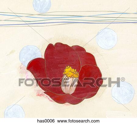 Stock Illustration - An illustration of a red bloom. Fotosearch