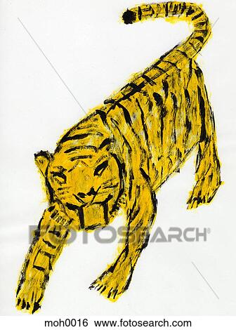 An illustration of a tiger View Large Illustration Stock Illustration - An illustration of a tiger. Fotosearch