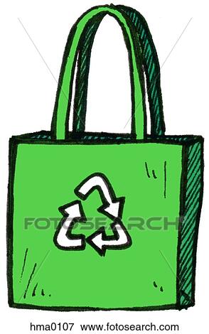 Stock Illustration - An illustration of an environmentally friendly shopping bag. Fotosearch