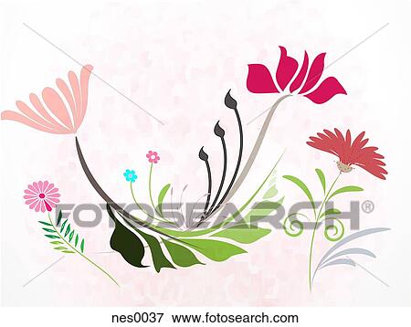 An illustration of flowers and leaves created with bold shapes View Large Illustration Stock Illustration - An illustration of flowers and leaves created with bold shapes. Fotosearch
