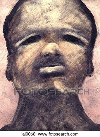 Stock Illustration - An illustrative drawing of a mans head. Fotosearch