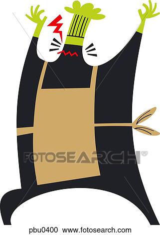 Clipart - Angry chef. Fotosearch