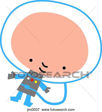 Stock Illustration - Astronaut with large helmet. Fotosearch