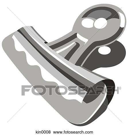 Stock Illustration - Bulldog clip against white background. Fotosearch