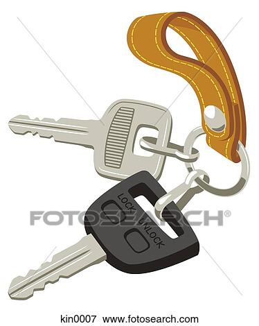 Stock Illustration - Car keys against white background. Fotosearch
