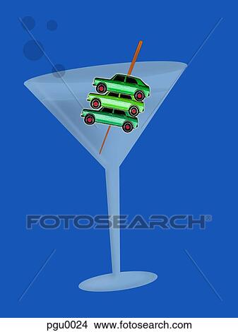 Cars inside martini glass View Large Illustration Stock Illustration - Cars inside martini glass. Fotosearch