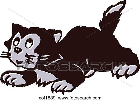 Stock Illustration - Cat against white background. Fotosearch